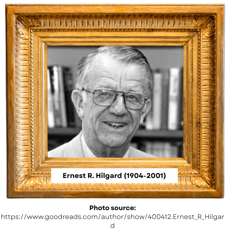 Portrait of Ernest Hillgard (1904-2001) wearing glasses, photographed in black and white, framed with a ornate gold frame